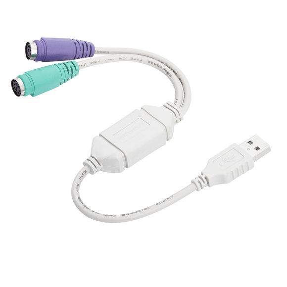 Cabo Conversor USB A 2.0 M/2xPS2 F