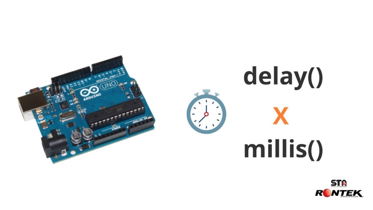 Tempo de excecução de tarefas no arduino com as funções delay() e millis().  Quais as diferenças entre elas? - STA Eletrônica